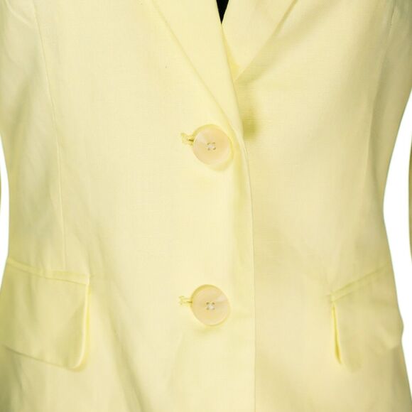 Banana Republic Women's Blazer Neon Yellow Linen Blend Work Office Suit Jacket 6 - Picture 5 of 10